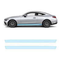 Антигравийная защитная бронепленка по лекалам для Mercedes-Benz CLE C236 2023- нижняя зона кузова пороги