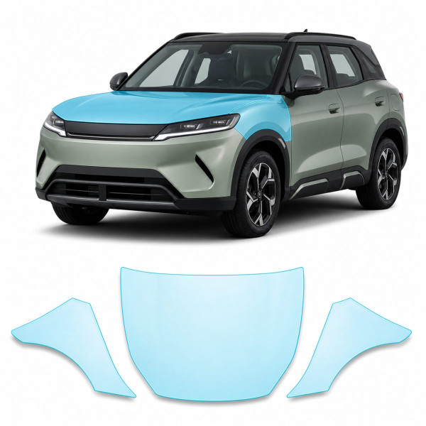 Антигравійна захисна бронеплівка за лекалами для BYD Yuan Up (Atto 2) I 2024- капот і передні крила