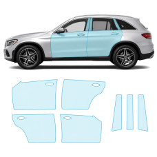 Антигравійна захисна бронеплівка за лекалами для Mercedes-Benz GLC X253 facelift 2019-2022 - зони дверей і стійки вікон