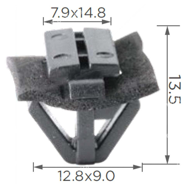 Кліпса кріплення молдингу Двері HYUNDAI KIA (877562G000, 87756-26000, 8775626000, 87756-2G000, 15207) C1149