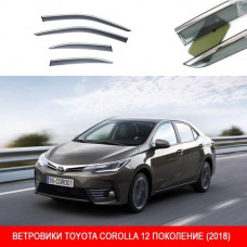 Дефлекторы окон ветровики Benke для Toyota Corolla 2018- Хром Молдинг Из Нержавеющей Стали 3D