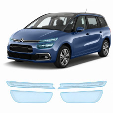 Антигравийная защитная бронепленка по лекалам для Citroen C4 Picasso (Grand C4 Picasso) II facelift 2016-2018 - оптика (фары и ПТФ)
