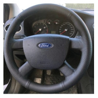 Чехол Оплетка Руля для Ford Focus/Kuga/C-Max/Transit 2005-2011 Кожа (Модельная Выкройка) №15