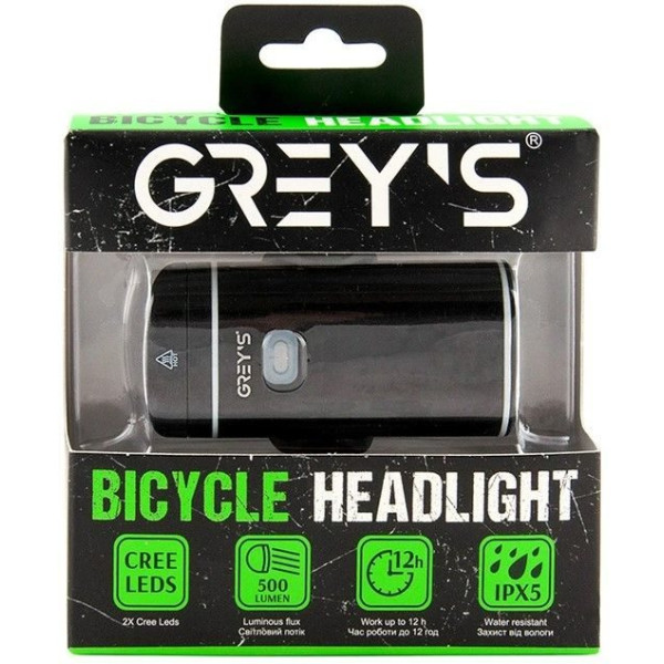 Велосипедна фара Grey's LED  2xCree 8 режимів 500 lm 1800 mAh (GR10140)