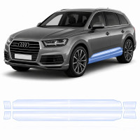Антигравийная защитная бронепленка по лекалам для Audi Q7 4M 2015-2019 - нижняя зона кузова пороги