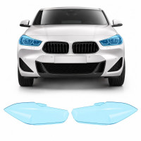 Антигравийная защитная бронепленка по лекалам для BMW X2 F39 2018-2023 - оптика (фары и ПТФ)