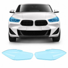 Антигравийная защитная бронепленка по лекалам для BMW X2 F39 2018-2023 - оптика (фары и ПТФ)