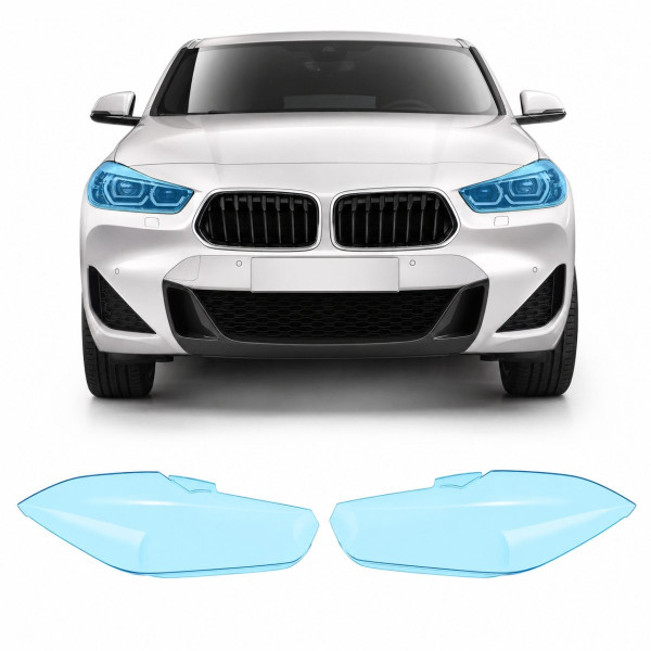 Антигравийная защитная бронепленка по лекалам для BMW X2 F39 2018-2023 - оптика (фары и ПТФ)