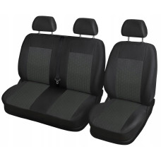 Модельні чохли 2+1 для Sprinter Crafter LT 1996-2006 Чорно - сірі