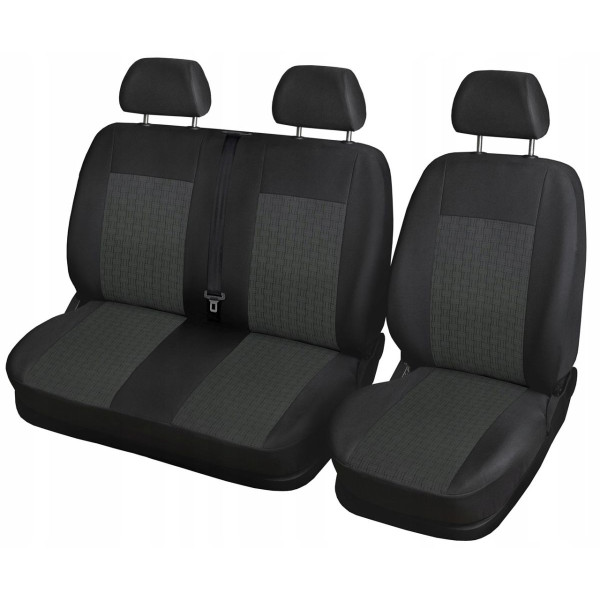 Модельні чохли 2+1 для Sprinter Crafter LT 1996-2006 щільна тканина жакард Чорний Ромб