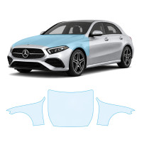 Антигравийная защитная бронепленка по лекалам для Mercedes-Benz C-Class W205 facelift 2018-2021 - капот и передние крылья