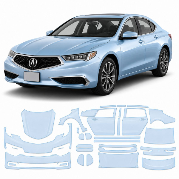 Антигравийная защитная бронепленка по лекалам для Acura TLX I facelift 2018-2020 - полный кузов