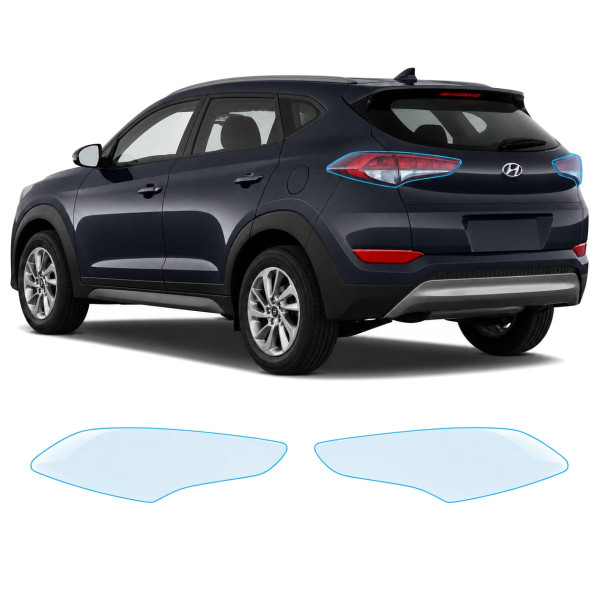 Антигравийная защитная бронепленка по лекалам для Hyundai Tucson TL 2015-2018 - задние фонари стопы