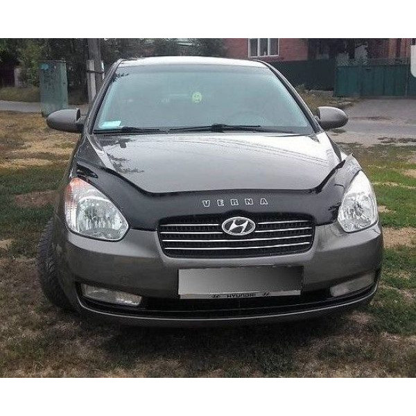 Дефлектор капота мухобойка для Hyundai Accent Verna 2006-2009 Евро Крепление (Vip Tuning) HYD14