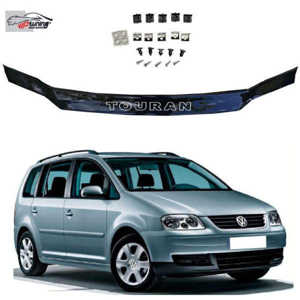 Дефлектор капота мухобойка Volkswagen Touran I 2003-2007 Евро Крепление (Vip Tuning) VW30