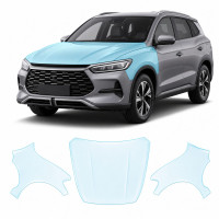Антигравийная защитная бронепленка по лекалам для BYD Song Pro I facelift 2023- капот и передние крылья