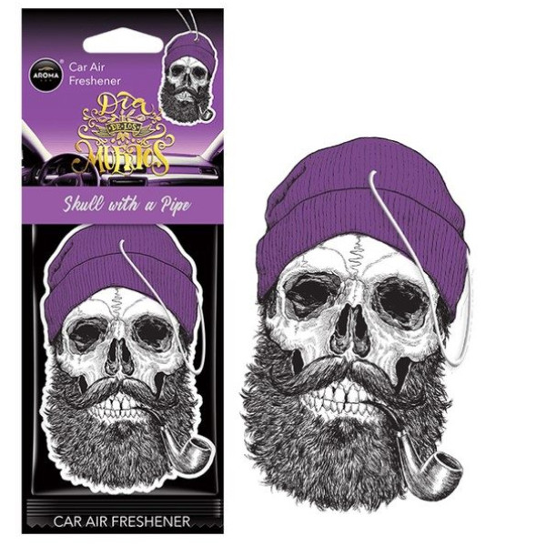 Ароматизатор для авто Aroma Car Cellulose Dia Los Muertos Skull With A Pipe (10381)