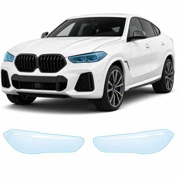 Антигравійна захисна бронеплівка за лекалами для BMW X6 G06 2019-2023 - оптика (фари та ПТФ)