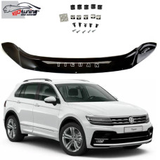Дефлектор капоту мухобійка Volkswagen Tiguan 2016- Евро Крепление (Vip Tuning)