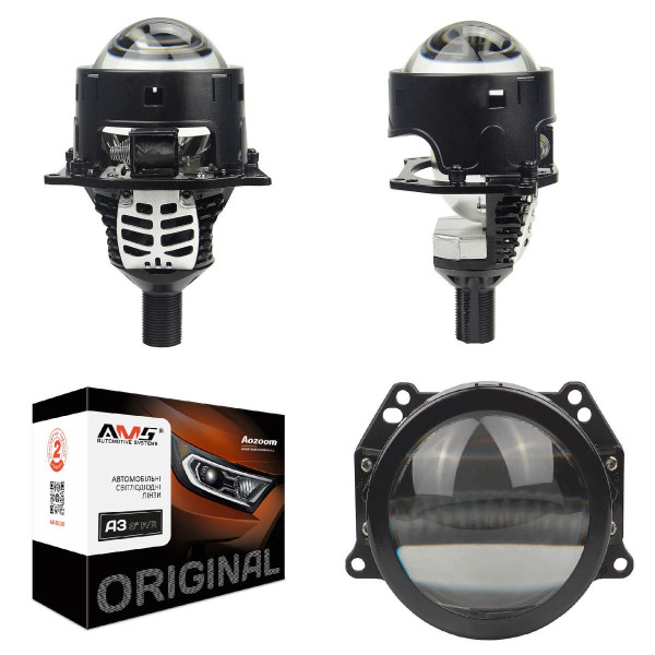 Автомобильные BI-LED линзы 3 дюйма D70 мм AMS Original A3 MAX 61 / 68Вт 5500К 2 шт