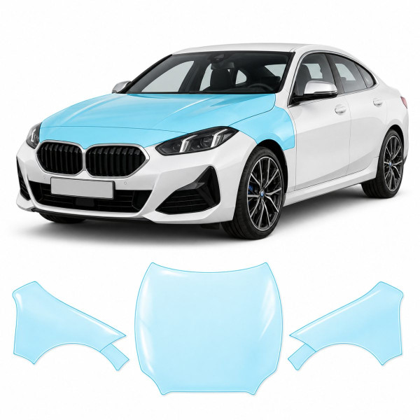 Антигравийная защитная бронепленка по лекалам для BMW 2 Series Gran Coupe F74 2025- капот и передние крылья