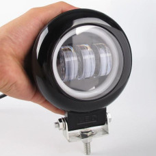 Світлодіодна додаткова LED фара Кругла D115x60 mm / Лінза з ДХО / 45W / 15Wх3 / 10-30V / 1 шт