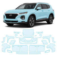 Антигравийная защитная бронепленка по лекалам для Hyundai Santa Fe TM 2018-2020 - полный кузов