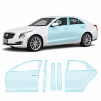 Антигравийная защитная бронепленка по лекалам для Cadillac ATS I 2013-2019 - зоны дверей и стойки окон