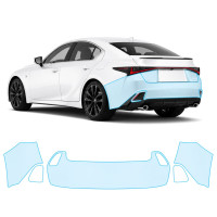 Антигравийная защитная бронепленка по лекалам для Lexus IS XE30 facelift 2 2021- задний бампер