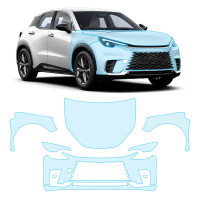 Антигравійна захисна бронеплівка за лекалами для Lexus LBX I 2023- передня частина авто (капот бампер крила))