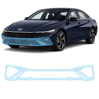 Антигравийная защитная бронепленка по лекалам для Hyundai Elantra CN7 facelift 2024- передний бампер