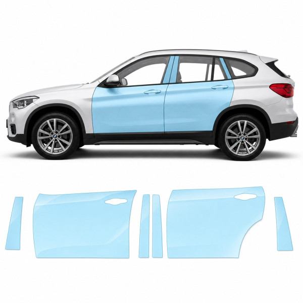 Антигравійна захисна бронеплівка за лекалами для BMW X1 F48 2015-2022 - зони дверей і стійки вікон