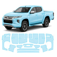Антигравійна захисна бронеплівка за лекалами для Mitsubishi L200 V facelift 2019-2024 - повний кузов