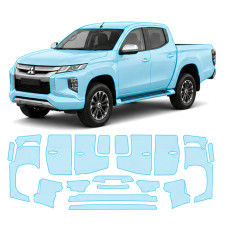 Антигравійна захисна бронеплівка за лекалами для Mitsubishi L200 V facelift 2019-2024 - повний кузов
