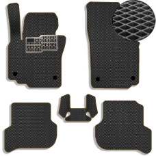 Коврики в салон EVA для Volkswagen Golf V plus 2005- с подпятником Черные-Коричневый кант 5 шт