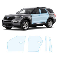Антигравийная защитная бронепленка по лекалам для Ford Explorer (US) VI 2020-2023 - зоны дверей и стойки окон