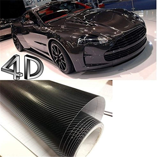 Карбонова плівка 4D з мікроканалами 1.52 Метра х 10 см Глянець Чорний (CL-4DCF-01)