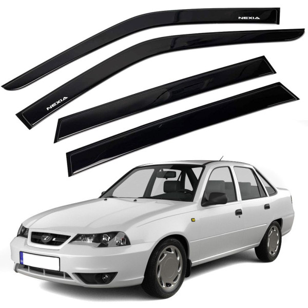 Дефлектори вікон вітровики Daewoo Nexia 1995-2011 Скотч 3M Voron Glass