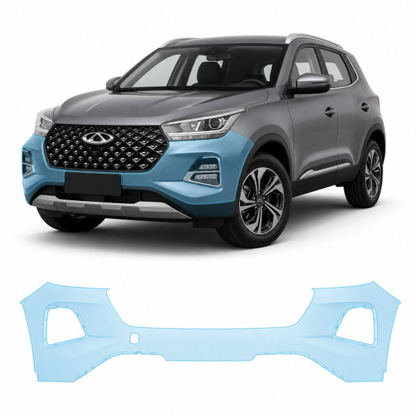 Антигравийная защитная бронепленка по лекалам для Chery Tiggo 4 Pro 2023- передний бампер