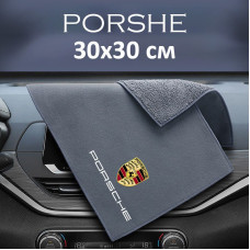 Флисовое полотенце для авто с логотипом Porsche 30х30 см