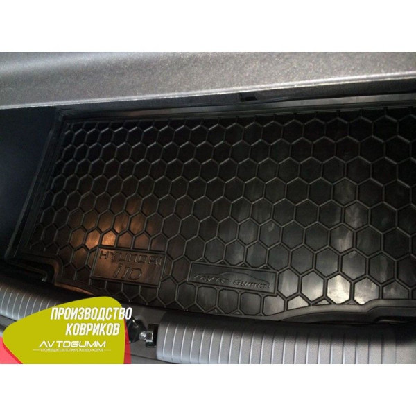 Автомобільний килимок в багажник Hyundai i10 2014 - Гумо - пластик