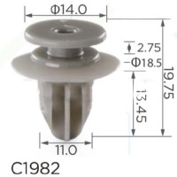Клипса крепления обшивки карты дверей молдинги MAZDA (KD53-51-W24 KD5351W24 15819) (C1982)