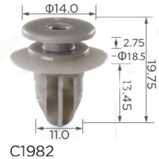 Кліпса кріплення обшивки карти дверей молдинги MAZDA (KD53-51-W24 KD5351W24 15819) (C1982)