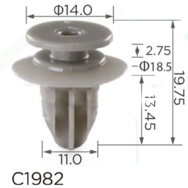 Клипса крепления обшивки карты дверей молдинги MAZDA (KD53-51-W24 KD5351W24 15819) (C1982)
