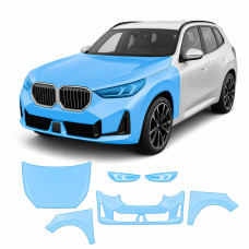 Антигравийная защитная бронепленка по лекалам для BMW X3 G45 2024- передняя часть авто (капот бампер фары крылья)