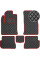 Коврики в салон для Ford Fiesta Хечбек 2002-2008 Экокожа Красные 5 шт (Rombus)
