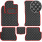 Коврики в салон для Ford Fiesta Хечбек 2002-2008 Экокожа Красные 5 шт (Rombus)
