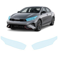 Антигравийная защитная бронепленка по лекалам для Kia Cerato/Forte BD facelift 2022-2024 - оптика (фары и ПТФ)
