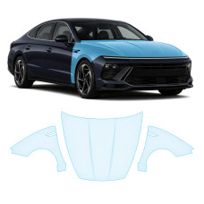 Антигравийная защитная бронепленка по лекалам для Hyundai Sonata DN8 facelift 2023- капот и передние крылья