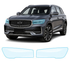 Антигравійна захисна бронеплівка за лекалами для Geely Monjaro I 2022-2024 - оптика (фари та ПТФ)